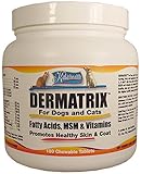 Dermatrix 180 Chewable Tablets for Dogs and Cats. Contains MSM, Omega Fatty Acids and Vitamins. All Ingredients are 100% US Sourced and Made.
