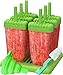 Popsicle Molds, Ozera Set of 6 Ice Pop Molds Maker, Popsicle Trays - With Silicone Funnel & Cleaning Brush - Assorted Colors (Light Green)