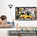 Fosmon HDTV Antenna Long Range, Indoor Rabbit Ear TV Antenna, Retractable Dipoles [Wall Mountable or Tabletop] with 5FT Cable Support 4K Ready, ATSC 3.0, UHF, VHF, 1080p Free Digital HD TV Channels
