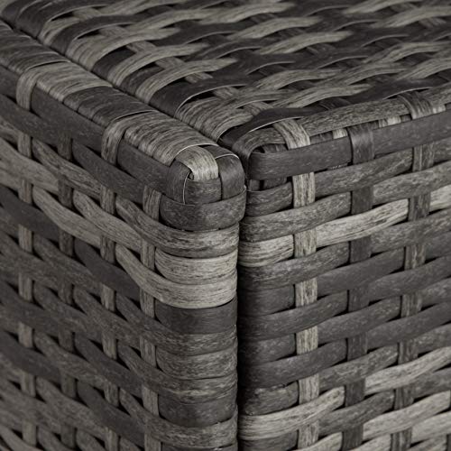 TecTake 800077 Polyrattan Gartenliege, 6-Fach höhenverstellbar, mit gummierten Rädern, inkl. Kissen (Grau | Nr. 403225) – Bild 6