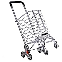 Homefami Folding Portable Shopping Cart with Wheels Grocery Utility Climbing Cart Aluminum Alloy Rolling Cart Heavy Duty Storage Cloth Toys