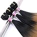 Silky Straight Synthetic Hair Weave 3 Bundles Two Tone Ombre Color T1/27 Heat Resistant Fiber Hair Extensions (16