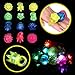 60 PCS LED Light Up Toys Glow in The Dark Party Supplies, Halloween Party Favors Kids Including 40 LED Finger Lights, 12 Flashing Bumpy Rings, 4 Bracelets 4 Flashing Slotted Shades Glasses