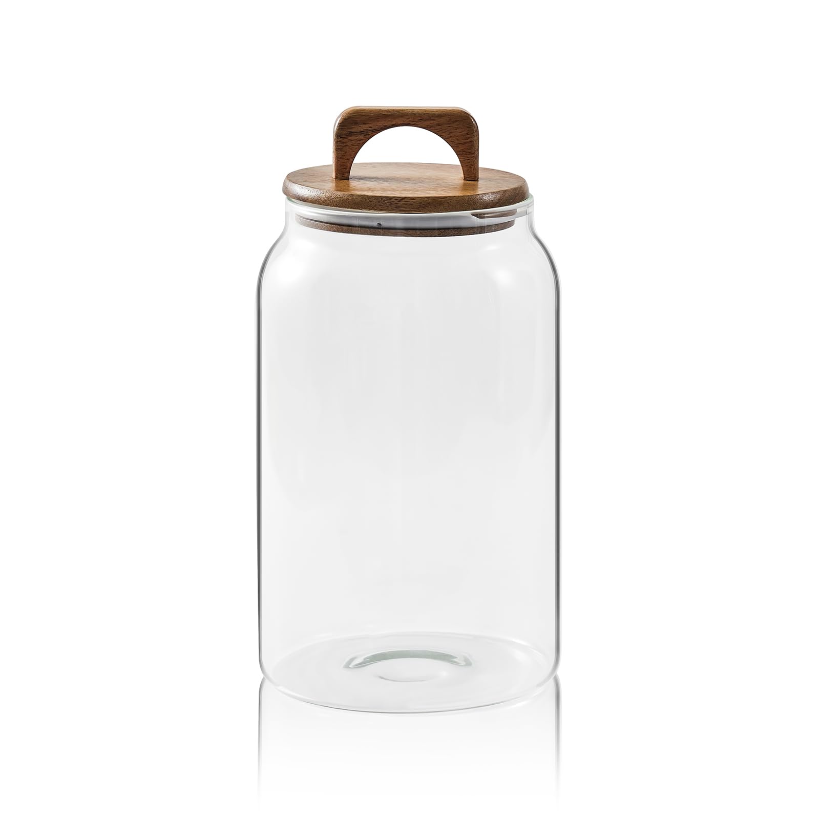 Photo 1 of Sweejar Large Glass Candy Jar with Wooden Lid, 1 Gallon Glass Canister with Airtight Lid for Sugar/Flour Storage - 1 Pack