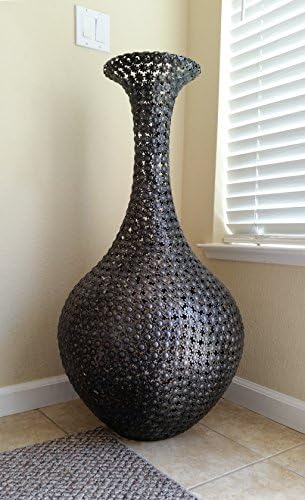 Abstract Metal Floor Vase Sculpture 38" (Height) x 20" (Width) x 20" (Depth)