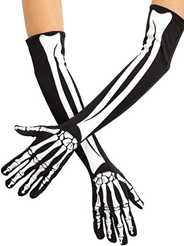 Fun World Unisex Adult Skeleton Opera Gloves, Multi, Standard