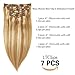 Clip In Human Hair Extensions Medium Brown to Bleach Blonde Extension Clip ins Thickened Double Weft 9A Brazilian Hair 120g 7pcs Full Head Silky Straight 100% Human Hair Clip In Extensions 18 Inch