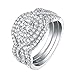 Newshe Jewellery Wedding Rings for Women AAAAA Cz Engagement Ring Set 925 Sterling Silver 3pcs 2Ct White Size 4-13