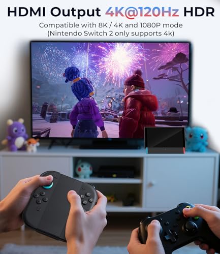 SIWIQU for Nintendo Switch 2 Dock Station, Portable TV Docking Station Replacement with 4K@120Hz HDMI Adapter/2 USB Port/Type C Port for Nintendo Switch 2 ONLY