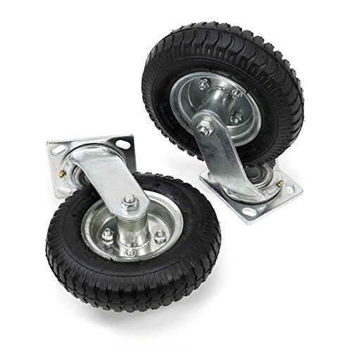 4Pcs 8" Pneumatic Air Tire Wheel 2 Rigid + 2 Swivel HD Farm Cart Caster Large--Generic Aftermarket Part