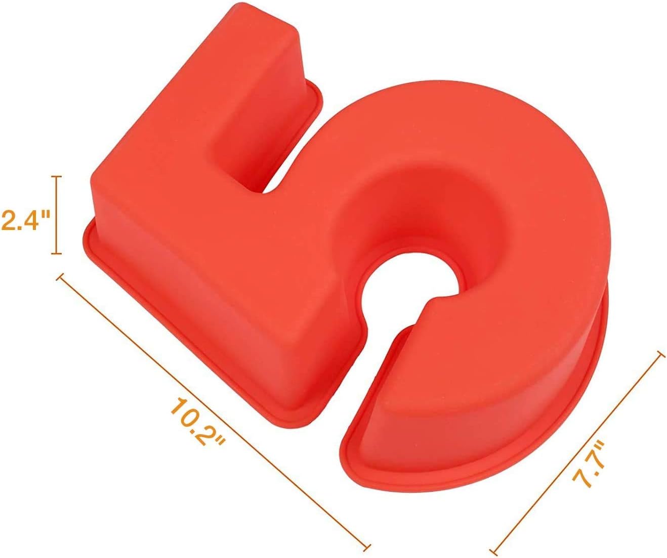 Baker Boutique Grand Moule A Gateau En Silicone 3d En Forme De Chiffre 5 Pour Anniversaire Et Anniversaire De Mariage Grande Taille 25 4 Cm 5 Moules A Patisserie Moules A Popcakes Loclic Com