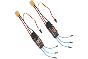 JINOARC 2PCS 40A Electric Brushless Motor Controller,ESC Speed Controller with XT60 and 3.5mm Bullet Plug for RC Drone RC Airplane Helicopter