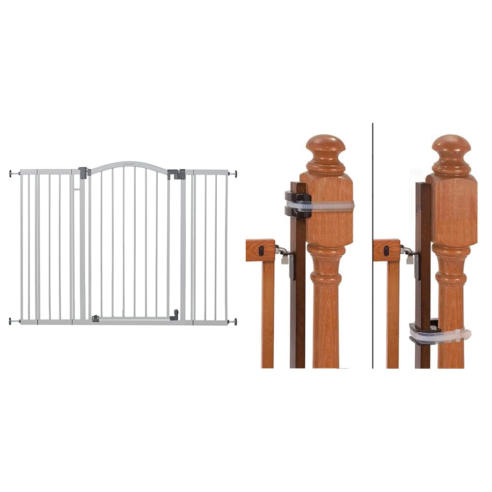 Summer Infant Extra Tall & Wide Safety Pet and Baby Gate, 29.5""-53"" Wide, 38"" Tall & Banister to Banister Gate Mounting Kit - Fits Round or Square Banisters, Gray Image Summer Infant Extra Tall & Wide Safety Pet and Baby Gate, 29.5""-53"" Wide, 38"" Tall & Banister to Banister Gate Mounting Kit - Fits Round or Square Banisters, Gray Image