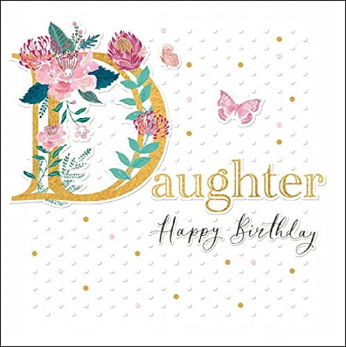 Stunning Embellished Female Birthday Card from The Espoir Range - Daughter Birthday - Pink Watercolour Floral Design with an Exquisite Foil and Embossed Finish