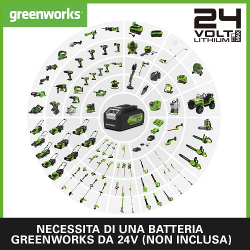 G24PW Idropulitrice a Batteria - 24 Bar, 180 L/ora, 300W con Bottiglia di Detersivo e Tubo da 6m con Sifone, SENZA Batteria 24V e Caricabatterie, Garanzia 3 Anni