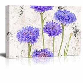 Purple Small Flowers on Vintage Abstract Background