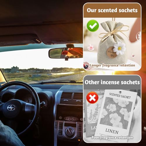 PERCEA Lavender Sachets, 10 Packs Natural Dried Lavender Bags, Home Fragrance Sachet for Drawers, Closets, Dressers, Car, Home