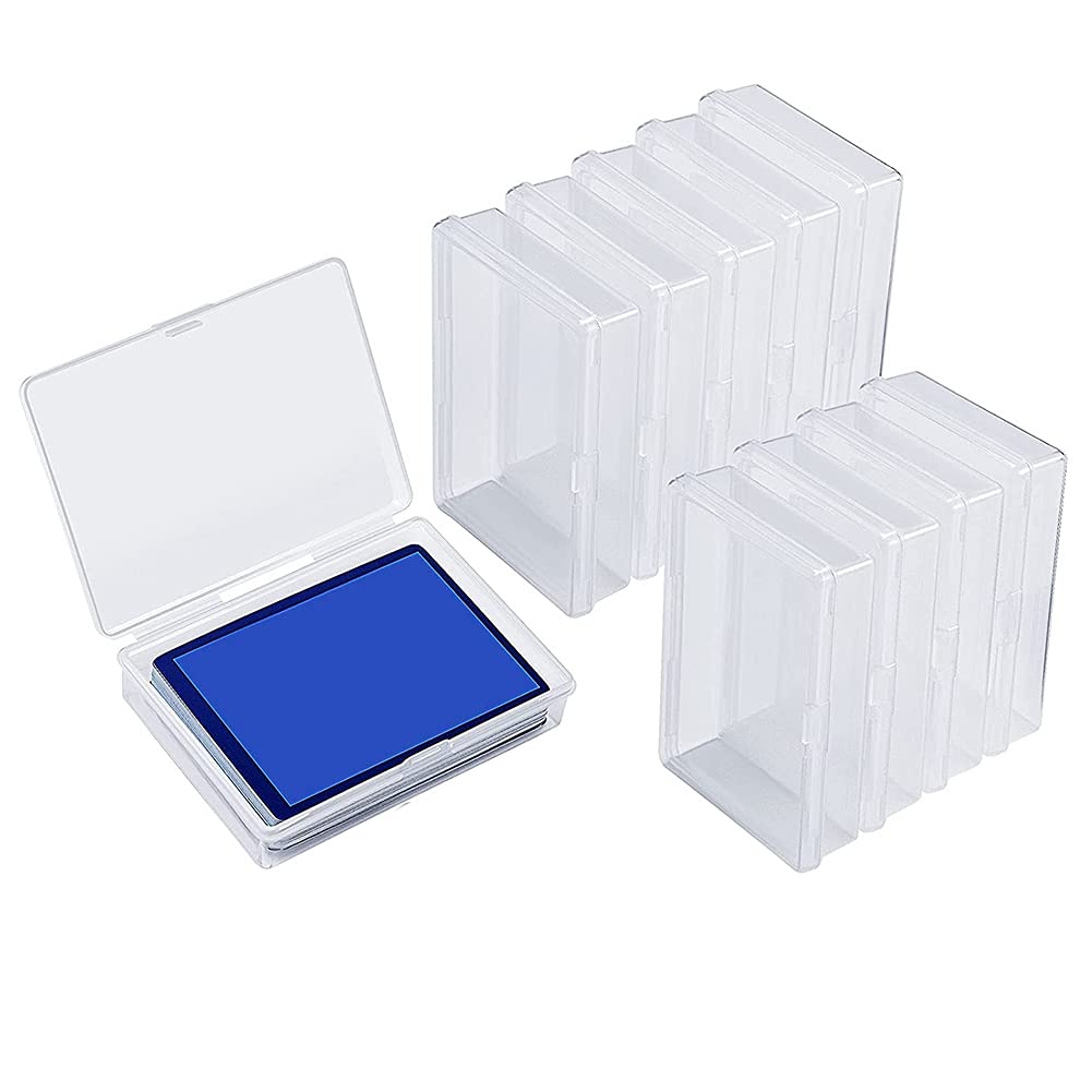 Umwhcw Pack of 10 Playing Cards Box Collecting Cards Holder Cards Storage Organiser Transparent Cards Case Plastic Storage Box for Gaming Cards