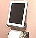 McLee Creations Wonder Shelf - Small Plastic Self Adhesive Bathroom Wall Mount Shelf - Fits Over Toilet Paper Holder - Designed for Smartphone and Flushable Baby Wipes (1, Satin Nickel with Holes)