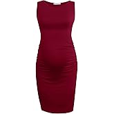 Smallshow Women's Sleeveless Maternity Dress Ruched Pregnancy Clothes