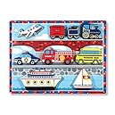 Melissa & Doug Vehicles Wooden Chunky Puzzle - Plane, Train, Cars, and Boats (9 pcs)