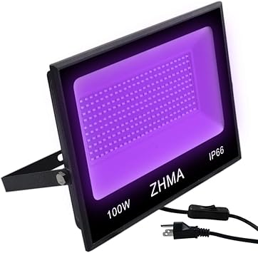 ZHMA 100W Black Light, IP66 Waterproof 