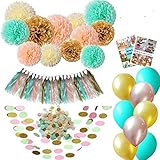 ecoZen Lifestyle Pink and Gold Baby Girl Shower Decorations | Best Value 50 Decor Item Set That Give to Completely Transform Your Party | Ideal for Birthday/Baby Shower | Cute Matching Color