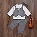 Infant and Toddler Baby Boy Gentleman Formal Party Wedding Suits Outfits (6-12Months, Grey)