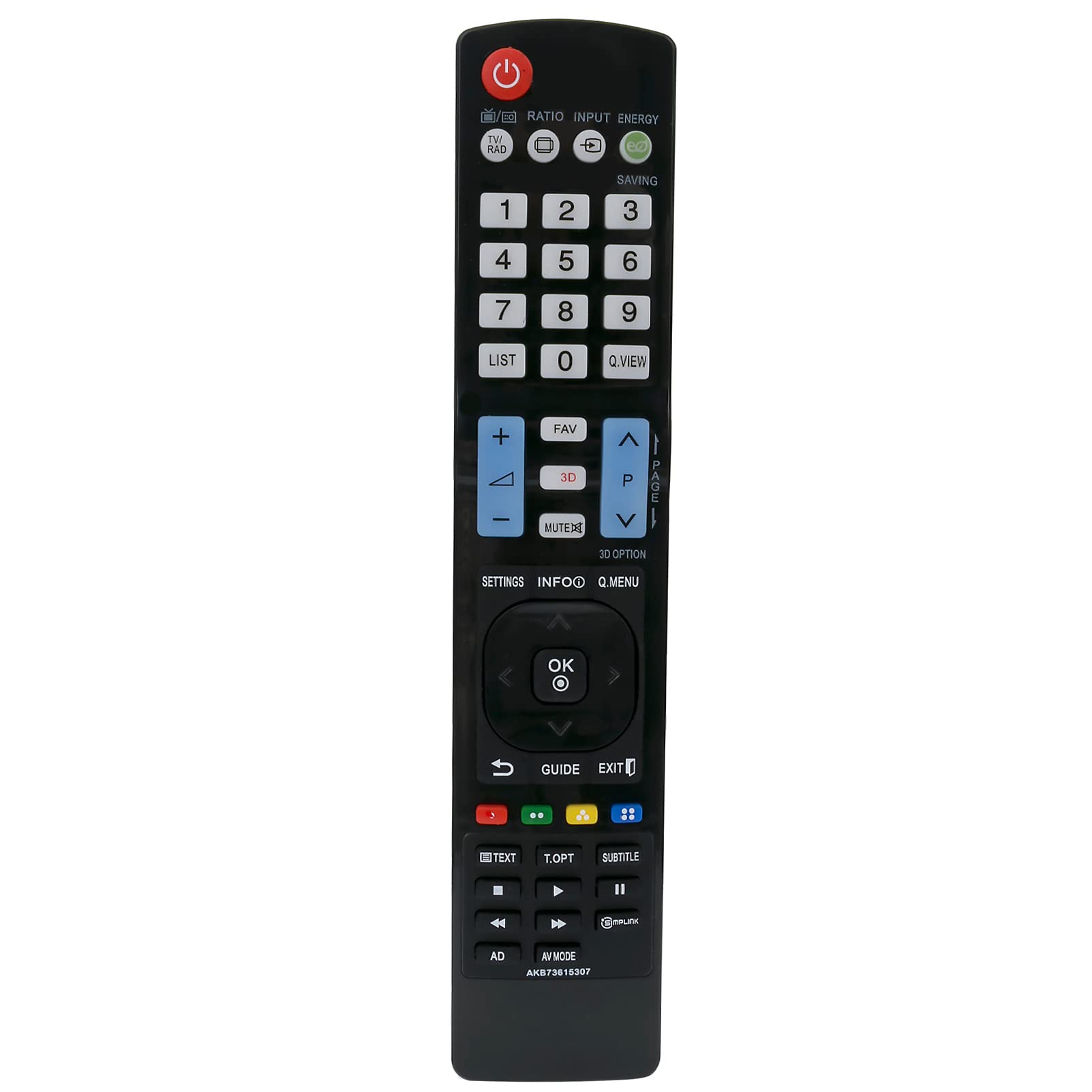 VINABTY AKB73615307 Replacement Remote Compatible with LG TV 55LM615S 32LM3400 32LM611S 37LM611S 42LM3400 42LM615S 47LM615S 55LM615S 37LS3400