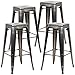 Poly and Bark Trattoria Bar Stool in Polished Gunmetal (Set of 4)