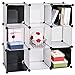 C&AHOME - 9 Cube Storage Organizer DIY Bookcase Shelf Toy Rack, White Cross