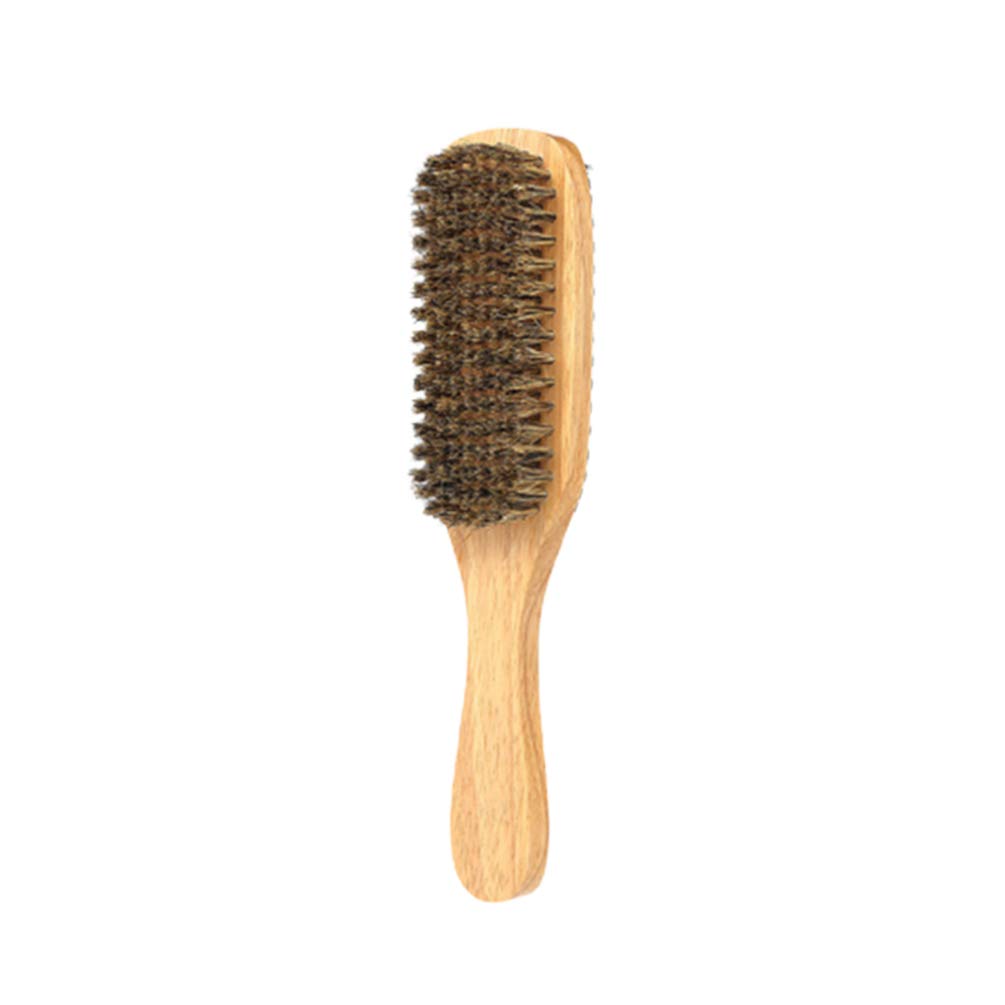 SUPVOX Boar Bristle Beard Brush Double Sided Bristle Hair Brush with Wood Handle for Men Straightening Smoothing Detangling L