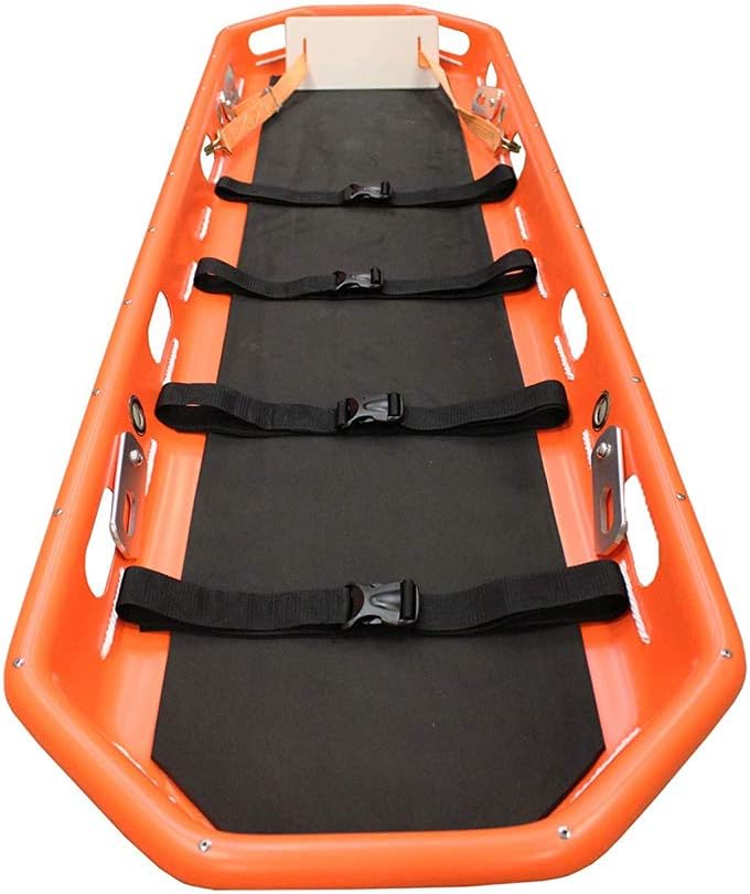LANGYINH Basket Stretcher with 4 Quick-Release Restraint Straps,Adjustable Feet-Securing Platform,and Lifting Harness for Sport and Rescue