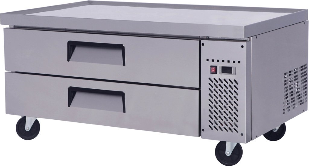 48" Extended Top Stainless Steel Fridge Refrigerator Chef Base Work Prep Table, MGF-8450, with 2 Cold Drawers (9.4 CF per)