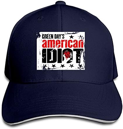 ZMILY American GreenDay Rock Band Adult Fashion Sandwich Peaked Hat &amp; Cap Dancing Navy