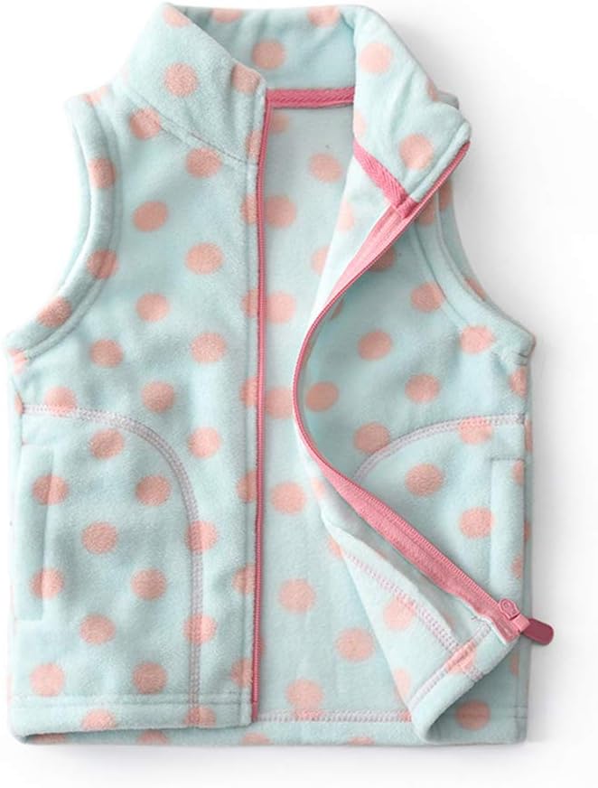 FeidoogBaby Girl Soft Polar Fleece Lightweight Vest Zipper Up Waistcoat Outerwear