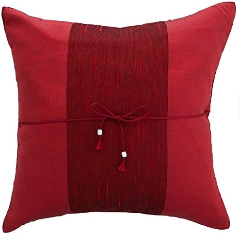 Narphosit 16x16 Inchs Crepe Striped Throw Pillow Cover Decorative Sofa Couch Cushion Cover (Red)