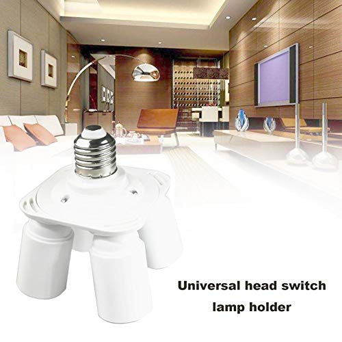 Florenceenid E27 to 4E27 E40 to 4E27 Quadripartition Conversion Lamp Holder for Studio Softboxes Holder Lamp Socket Splitter 100-240V