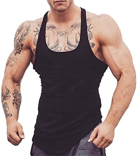 Detailorpin Men's Gym Workout Tank Tops Bodybuilding Muscle Stringer Fitness T Shirt