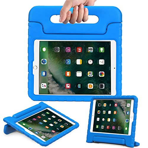 AVAWO Kids Case for New iPad 9.7 2017 & 2018 Release - Light Weight Shock Proof Convertible Handle Stand Friendly Kids Case for iPad 9.7-inch 2017 & 2018 Latest Gen (iPad 5th & 6th Gen) - Blue