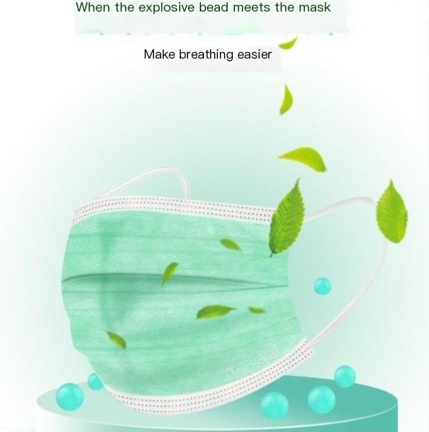 linpel Mint-Infused Air Freshening Beads/Crush Balls - 400pcs for Masks & Filtered Air Spaces - Ideal for Workout Masks & High Altitude Training.Menthol Beads (large400), Green (400)