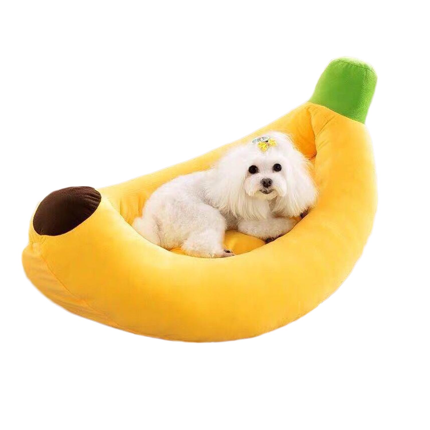 ITODA Cute Banana Cat Bed House Pet Indoor Soft Warm Cuddle Bed Dog Puppy Kitty Nest House Cozy Sleeping Beds Washable Pet Cave Snooze Beds Hut for Cats and Small Dogs