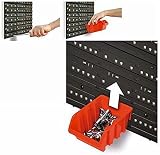 Prosperplast Louvre Panel 90 Storage Bins XS S Garage Workshop Wall Mounted view 6