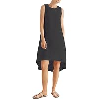 Vince Women's Rib HIGH Neck Tank Dress, Black, XX-Small at Amazon Women's  Clothing store