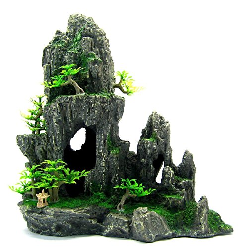 Mountain View Aquarium Ornament tree 29x15x28.5cm - Rock Cave house decoration by Aquarium Equip