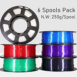 1.75mm Silk Shiny PLA 6 in 1 Basic Colors Bundle