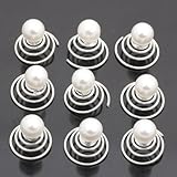Catalina White Faux Pearl Hair twists Pack of 12 Wedding Hair Spins Clip