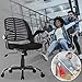 Computer Ergonomic Chair, Heavy Duty Metal Base Desk Chairs, Executive Adjustable Swivel Rolling Chair with Arms Lumbar Support Task Home Office Chair for Women, Men (Black, Set of 2)