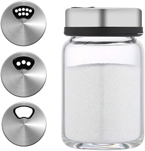 Amazon Zhiyangmaoyi 家庭キッチン用 調味料ボトル 調味料ポット 塩 砂糖 コショウ 保存容器 砂糖入れ 250ml 調味料入れ オンライン通販