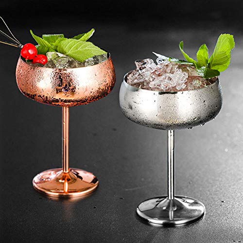 Martini Cocktail Champagner Gläser, Edelstahl 304 Glatter Spiegel Poliert, Dauerhaft Cocktailgläser Für Bar, Party… – Bild 3